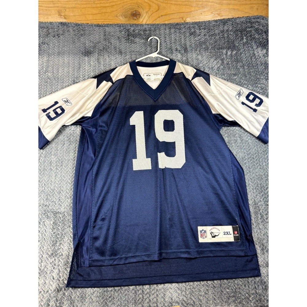 Vintage Reebok Jersey Mens 2XL Blue NFL Football Dallas Cowboys Miles Austin #19